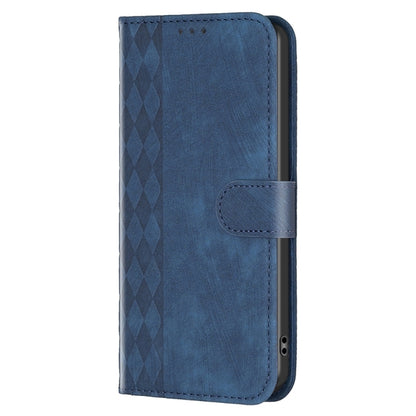 For Xiaomi Redmi 12C Plaid Embossed Leather Phone Case(Blue) - Xiaomi Cases by buy2fix | Online Shopping UK | buy2fix