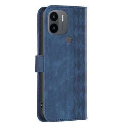 For Xiaomi Redmi A1 / A1+ Plaid Embossed Leather Phone Case(Blue) - Xiaomi Cases by buy2fix | Online Shopping UK | buy2fix