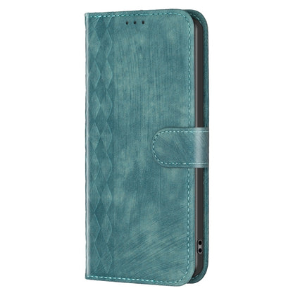 For Xiaomi Redmi Note 11 Plaid Embossed Leather Phone Case(Green) - Redmi Note 11 Case by buy2fix | Online Shopping UK | buy2fix