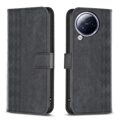 For Xiaomi Civi 3 5G Plaid Embossed Leather Phone Case(Black) - Xiaomi Cases by buy2fix | Online Shopping UK | buy2fix