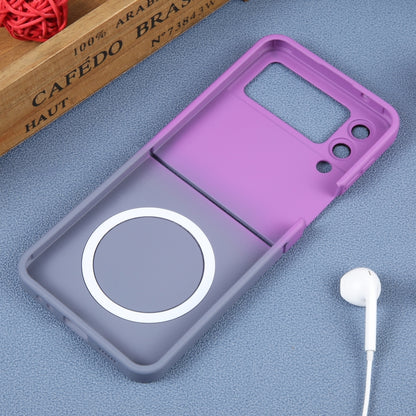 For Samsung Galaxy Z Flip4 Liquid TPU Silicone Gradient MagSafe Phone Case(Purple Grey) - Galaxy Z Flip4 5G Cases by buy2fix | Online Shopping UK | buy2fix