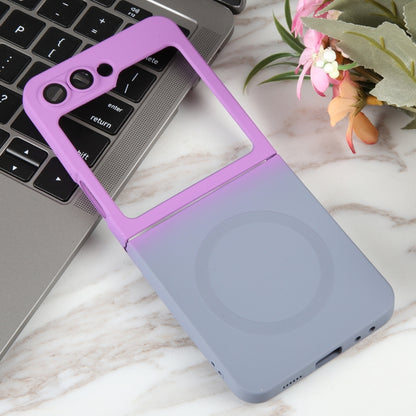 For Samsung Galaxy Z Flip5 Liquid TPU Silicone Gradient MagSafe Phone Case(Purple Grey) - Galaxy Z Flip5 Cases by buy2fix | Online Shopping UK | buy2fix