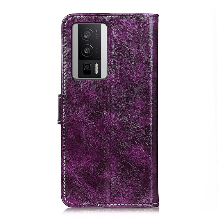 For Xiaomi Poco F5 Pro/Redmi K60/K60 Pro Retro Crazy Horse Texture Horizontal Flip Leather Phone Case(Purple) - Xiaomi Cases by buy2fix | Online Shopping UK | buy2fix