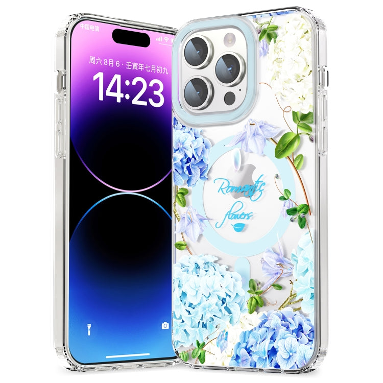 For iPhone 14 Pro Max MagSafe Magnetic TPU Phone Case(Small Floral) - iPhone 14 Pro Max Cases by buy2fix | Online Shopping UK | buy2fix