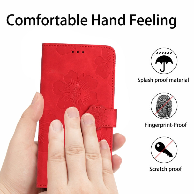 For Xiaomi Redmi 9 Flower Embossing Pattern Leather Phone Case(Red) - Xiaomi Cases by buy2fix | Online Shopping UK | buy2fix