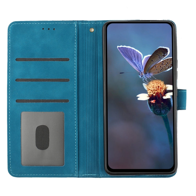 For Xiaomi Redmi Note 12 Pro 5G Flower Embossing Pattern Leather Phone Case(Blue) - Note 12 Pro Cases by buy2fix | Online Shopping UK | buy2fix