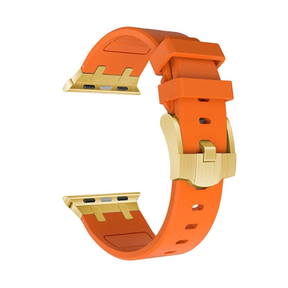 AP Silicone Watch Band For Apple Watch 5 44mm(Gold Orange) - Watch Bands by buy2fix | Online Shopping UK | buy2fix