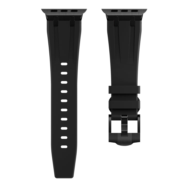 AP Silicone Watch Band For Apple Watch 3 42mm(Black Black) - Watch Bands by buy2fix | Online Shopping UK | buy2fix