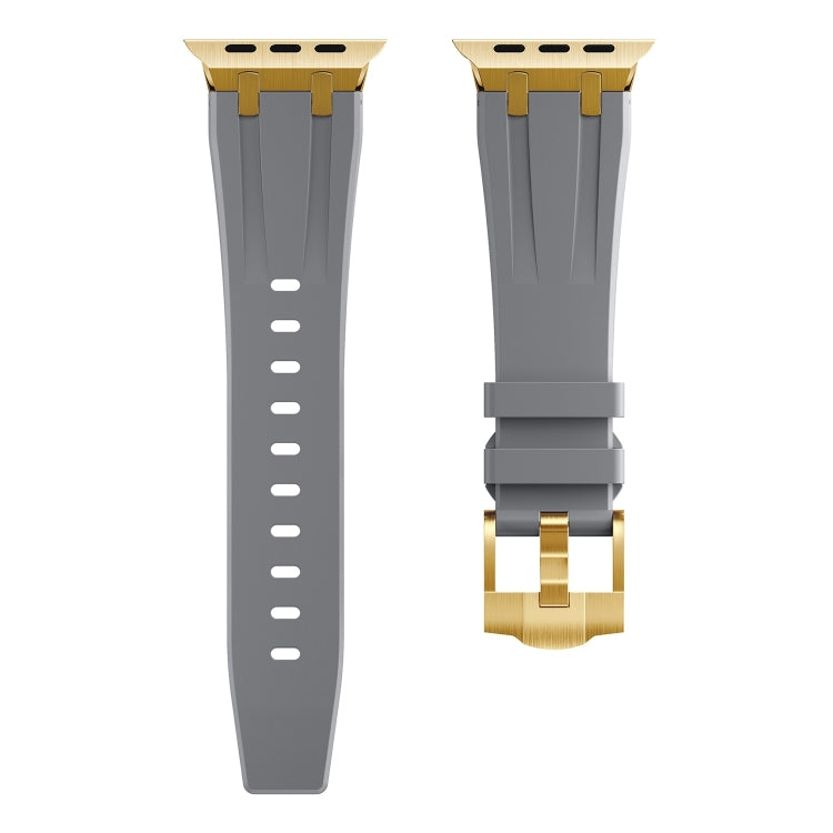 AP Silicone Watch Band For Apple Watch SE 2023 44mm(Gold Grey) - Watch Bands by buy2fix | Online Shopping UK | buy2fix
