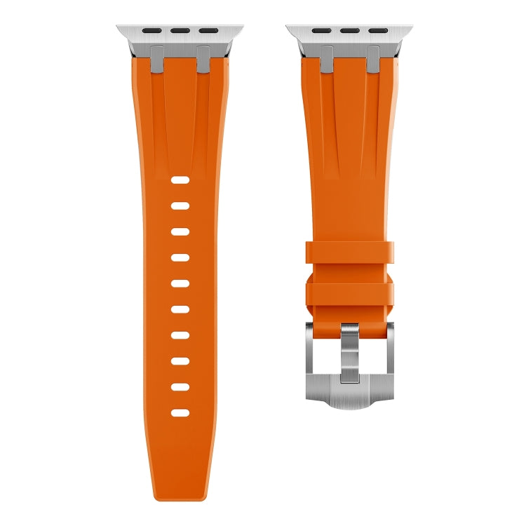 AP Silicone Watch Band For Apple Watch SE 2023 40mm(Silver Orange) - Watch Bands by buy2fix | Online Shopping UK | buy2fix