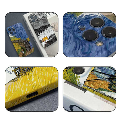 For iPhone 13 Precise Hole Oil Painting Pattern PC Phone Case(Handcart) - iPhone 13 Cases by buy2fix | Online Shopping UK | buy2fix