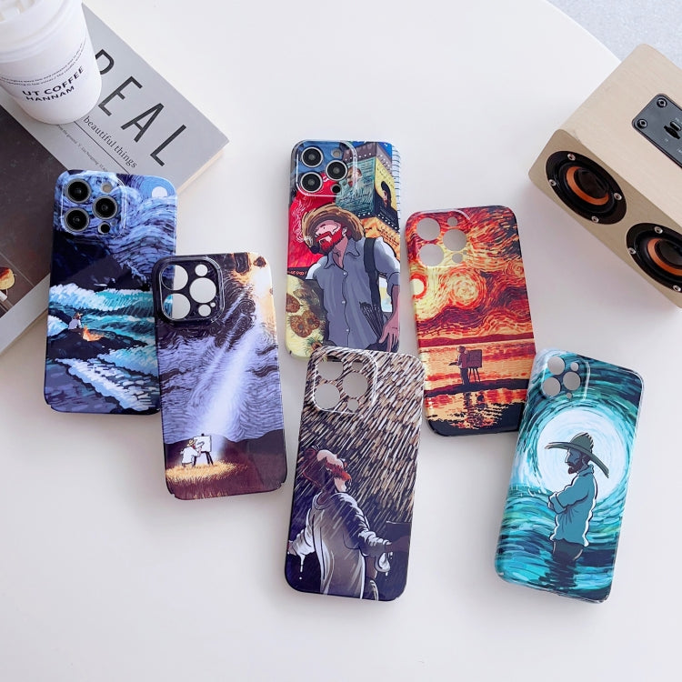 For iPhone 11 Precise Hole Oil Painting Pattern PC Phone Case(Shine) - iPhone 11 Cases by buy2fix | Online Shopping UK | buy2fix