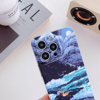 For iPhone 11 Pro Precise Hole Oil Painting Pattern PC Phone Case(Rain) - iPhone 11 Pro Cases by buy2fix | Online Shopping UK | buy2fix