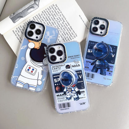 For iPhone 14 Pro Max Astronaut Pattern Shockproof PC Protective Phone Case(White with Telescope) - iPhone 14 Pro Max Cases by buy2fix | Online Shopping UK | buy2fix