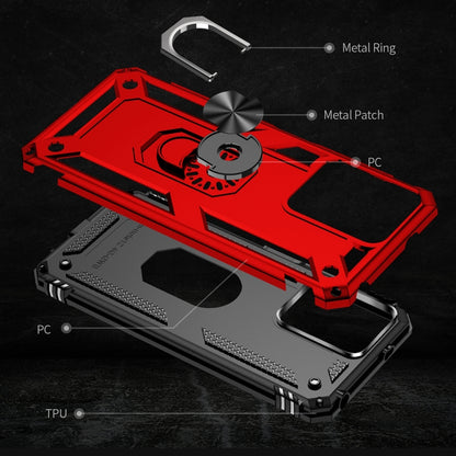 For Xiaomi Redmi Note 12 4G Global Shockproof TPU + PC Phone Case with Holder(Red) - Note 12 Cases by buy2fix | Online Shopping UK | buy2fix