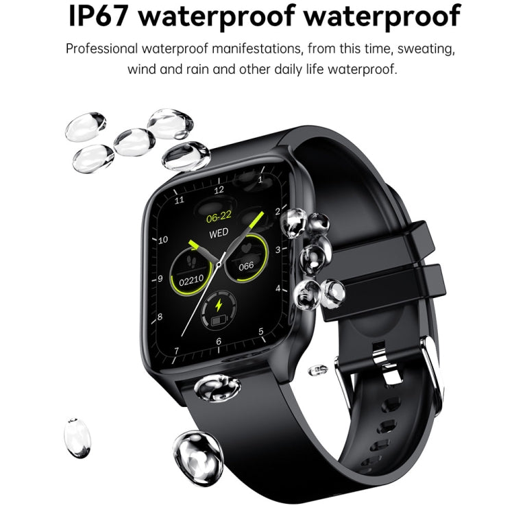 T19 Pro 1.96 inch IP67 Waterproof Silicone Band Smart Watch, Supports Dual-mode Bluetooth Call / Heart Rate Monitoring(Gold) - Smart Watches by buy2fix | Online Shopping UK | buy2fix