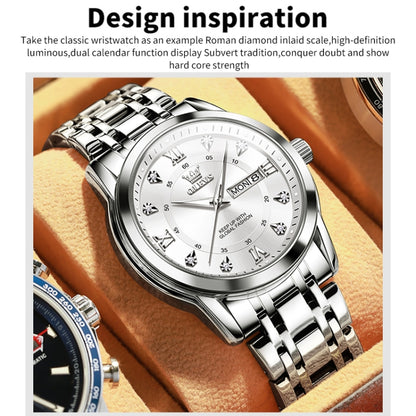 OLEVS 5513 Men Business Luminous Waterproof Quartz Watch(White) - Metal Strap Watches by OLEVS | Online Shopping UK | buy2fix