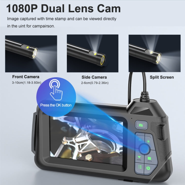M60 4.3 inch Dual Camera with Screen Endoscope, Length:1m(5mm) -  by buy2fix | Online Shopping UK | buy2fix