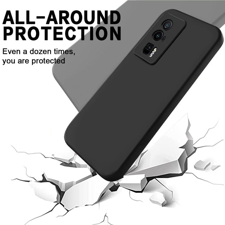 For Xiaomi Poco F5 Pro 5G / Redmi K60 / K60 Pro Pure Color Liquid Silicone Shockproof Phone Case(Black) - Xiaomi Cases by buy2fix | Online Shopping UK | buy2fix