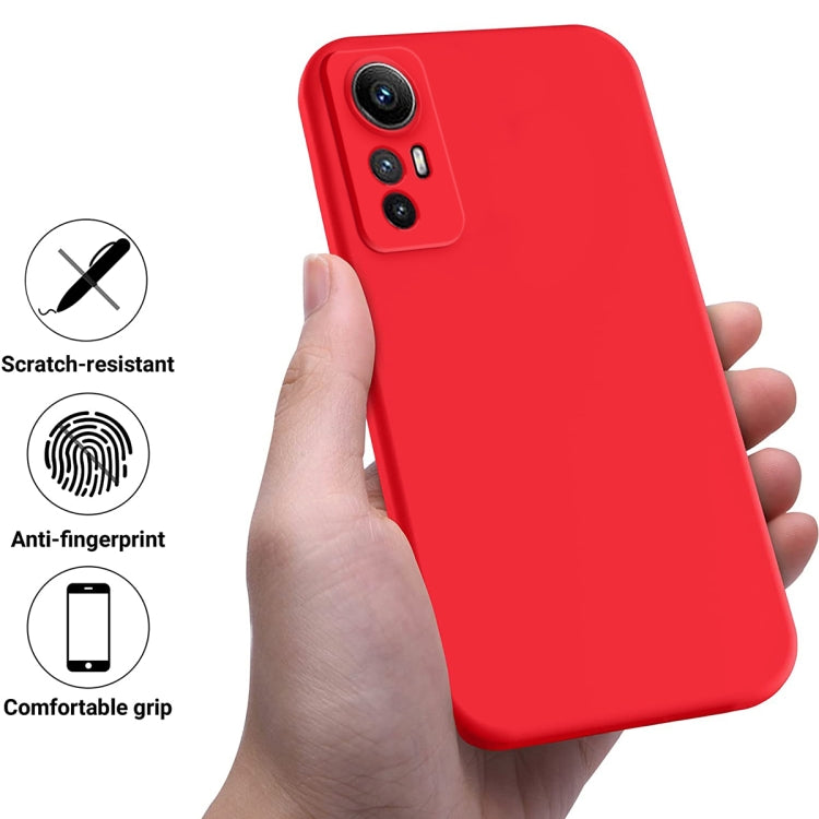 For Xiaomi Redmi Note 12S 4G Pure Color Liquid Silicone Shockproof Phone Case(Red) - Xiaomi Cases by buy2fix | Online Shopping UK | buy2fix