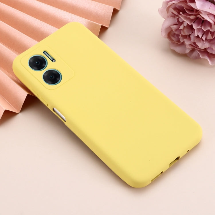 For Xiaomi Redmi 11 Prime 5G Pure Color Liquid Silicone Shockproof Phone Case(Yellow) - Xiaomi Cases by buy2fix | Online Shopping UK | buy2fix