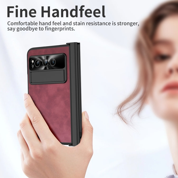 For Google Pixel Fold Integrated Napa Texture All-inclusive Phone Case with Pen Slot(Red) - Google Cases by buy2fix | Online Shopping UK | buy2fix