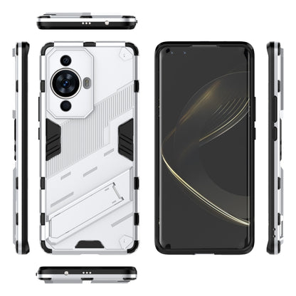 For Huawei nova 11 Pro 4G Punk Armor 2 in 1 PC + TPU Phone Case with Holder(White) - Huawei Cases by buy2fix | Online Shopping UK | buy2fix