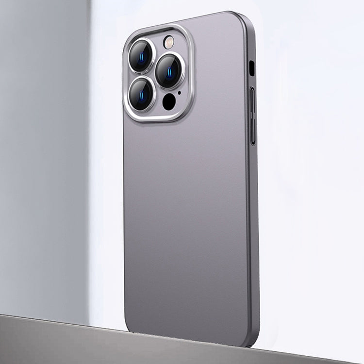 For iPhone 14 Pro Max Frosted Metal Material Phone Case with Lens Protection(Grey) - iPhone 14 Pro Max Cases by buy2fix | Online Shopping UK | buy2fix
