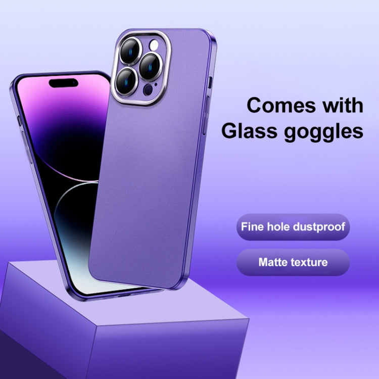 For iPhone 13 Pro Frosted Metal Material Phone Case with Lens Protection(Dark Blue) - iPhone 13 Pro Cases by buy2fix | Online Shopping UK | buy2fix