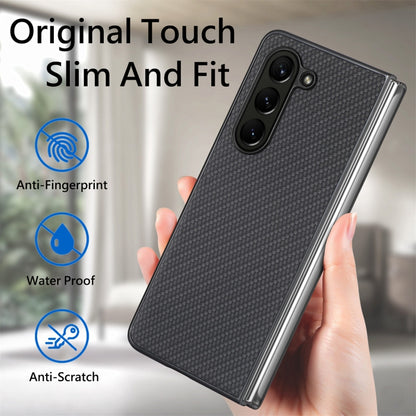 For Samsung Galaxy Z Fold5 Carbon Fiber Texture Back Cover Phone Case(Black) - Galaxy Z Fold5 Cases by buy2fix | Online Shopping UK | buy2fix