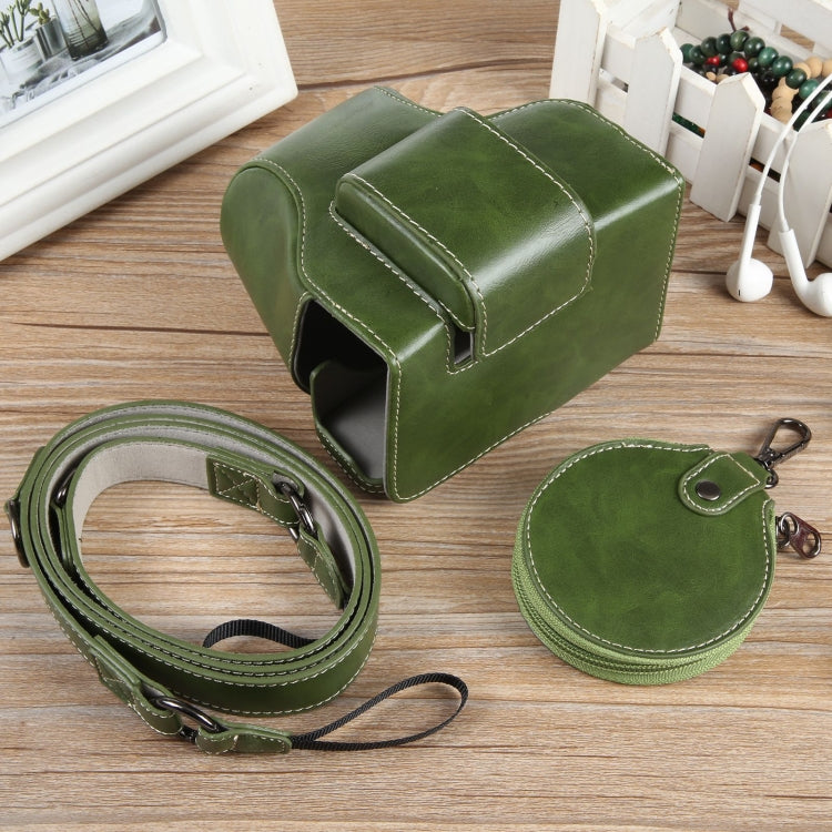 For Canon EOS R50 Full Body Magnetic Leather Camera Case Bag with Strap, Deluxe Edition(Green) - Leather Bag by buy2fix | Online Shopping UK | buy2fix