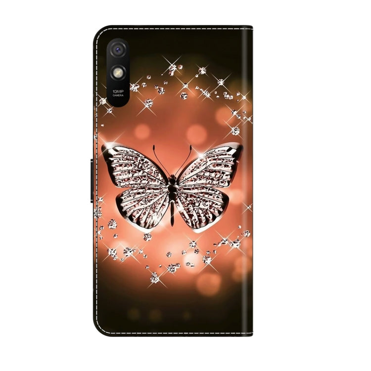 For Xiaomi Redmi 9A Crystal 3D Shockproof Protective Leather Phone Case(Crystal Butterfly) - Xiaomi Cases by buy2fix | Online Shopping UK | buy2fix