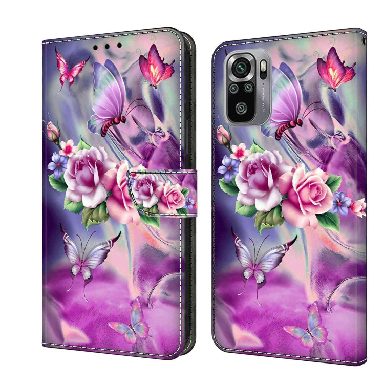 For Xiaomi Redmi Note 10 4G Crystal 3D Shockproof Protective Leather Phone Case(Butterfly) - Xiaomi Cases by buy2fix | Online Shopping UK | buy2fix