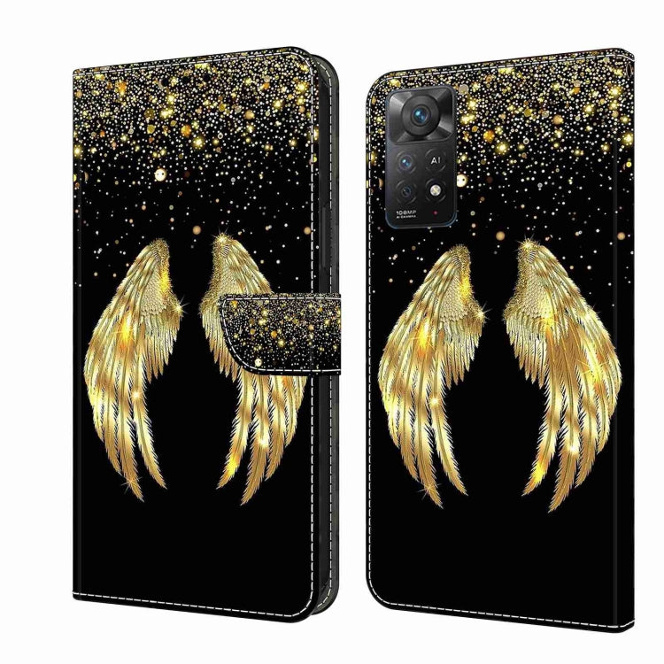 For Xiaomi Redmi Note 11 Pro 5G / 4G Global Crystal 3D Shockproof Protective Leather Phone Case(Golden Wings) - Xiaomi Cases by buy2fix | Online Shopping UK | buy2fix