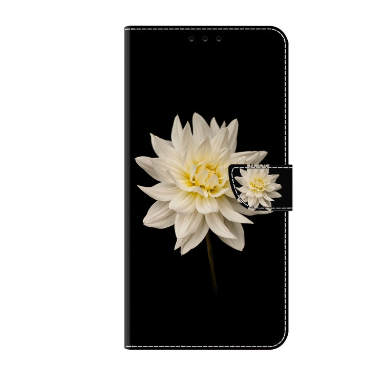 For Xiaomi Redmi 11A 4G / Redmi 12C Global Crystal 3D Shockproof Protective Leather Phone Case(White Flower) - Xiaomi Cases by buy2fix | Online Shopping UK | buy2fix