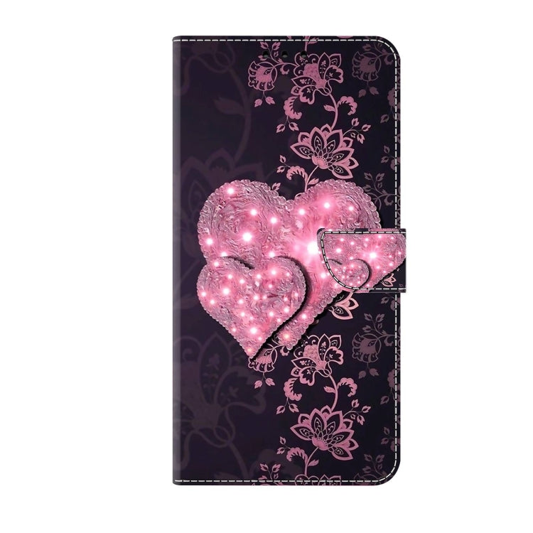 For Xiaomi Redmi 11A 4G / Redmi 12C Global Crystal 3D Shockproof Protective Leather Phone Case(Lace Love) - Xiaomi Cases by buy2fix | Online Shopping UK | buy2fix