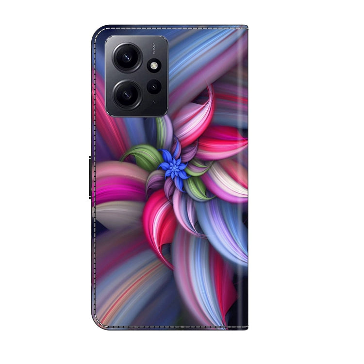 For Xiaomi Redmi Note 12 4G Crystal 3D Shockproof Protective Leather Phone Case(Colorful Flower) - Xiaomi Cases by buy2fix | Online Shopping UK | buy2fix