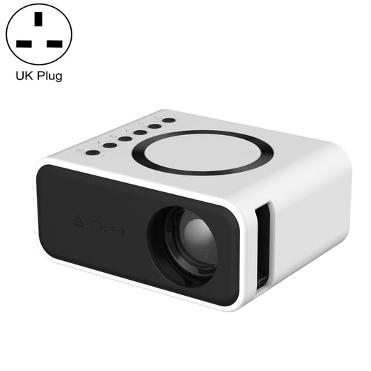 T300S 320x240 24ANSI Lumens Mini LCD Projector Supports Wired & Wireless Same Screen, Specification:UK Plug(White) - Mini Projector by buy2fix | Online Shopping UK | buy2fix
