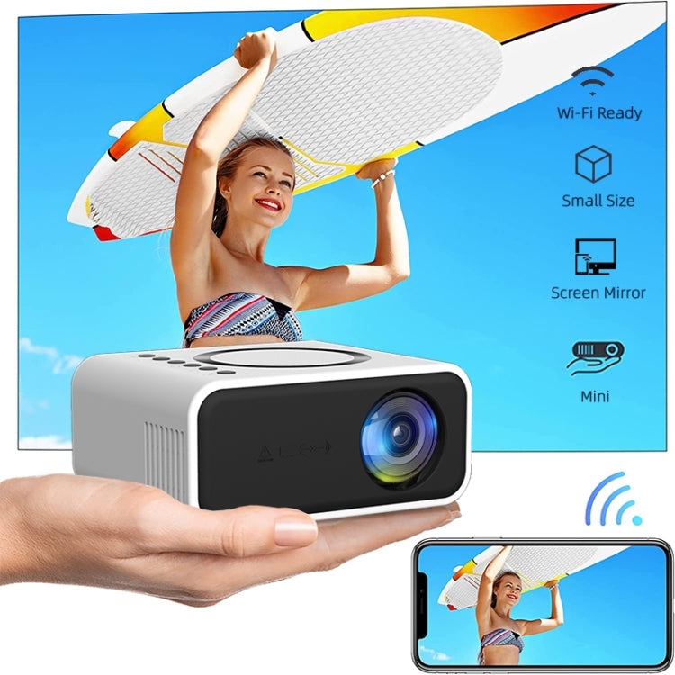 T300S 320x240 24ANSI Lumens Mini LCD Projector Supports Wired & Wireless Same Screen, Specification:AU Plug(Black) - Mini Projector by buy2fix | Online Shopping UK | buy2fix
