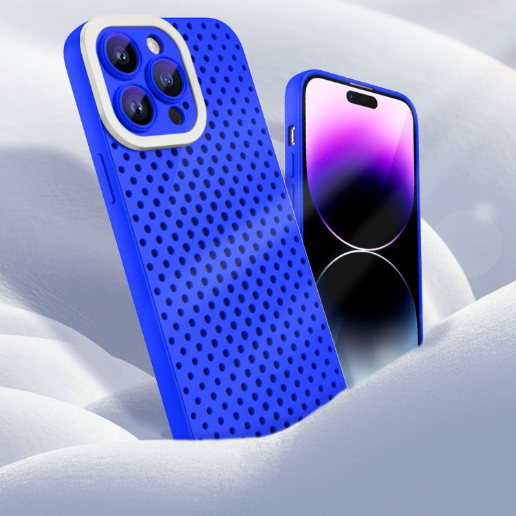 For iPhone 14 Pro Hollow Heat Dissipation TPU Phone Case(Blue) - iPhone 14 Pro Cases by buy2fix | Online Shopping UK | buy2fix