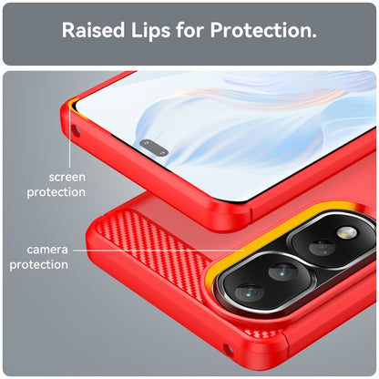 For Honor 90 Pro Brushed Texture Carbon Fiber TPU Phone Case(Red) - Honor Cases by buy2fix | Online Shopping UK | buy2fix