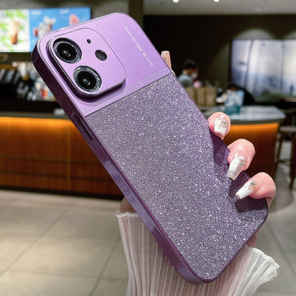 For iPhone 12 Metallic Glitter Powder Shockproof Phone Case(Purple) - iPhone 12 / 12 Pro Cases by buy2fix | Online Shopping UK | buy2fix