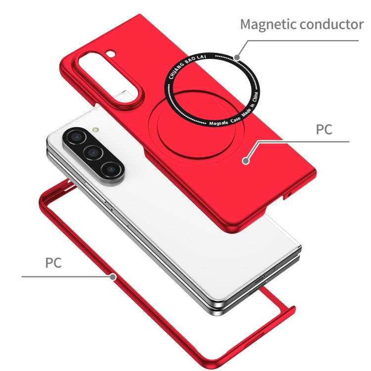 For Samsung Galaxy Z Fold5 Magsafe Magnetic Folding PC Phone Case(Red) - Galaxy Z Fold5 Cases by buy2fix | Online Shopping UK | buy2fix