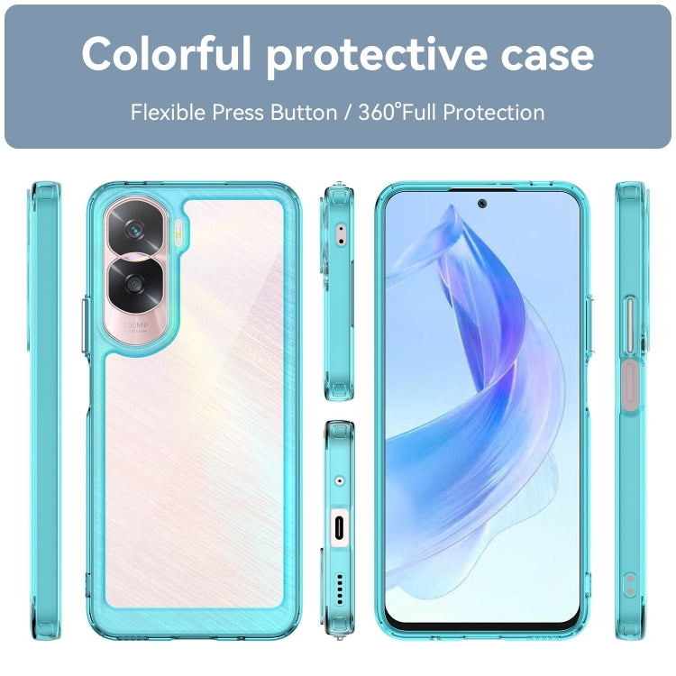 For Honor 90 Lite Colorful Series Acrylic + TPU Phone Case(Transparent Blue) - Honor Cases by buy2fix | Online Shopping UK | buy2fix