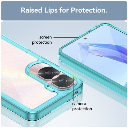 For Honor 90 Lite Colorful Series Acrylic + TPU Phone Case(Transparent Blue) - Honor Cases by buy2fix | Online Shopping UK | buy2fix