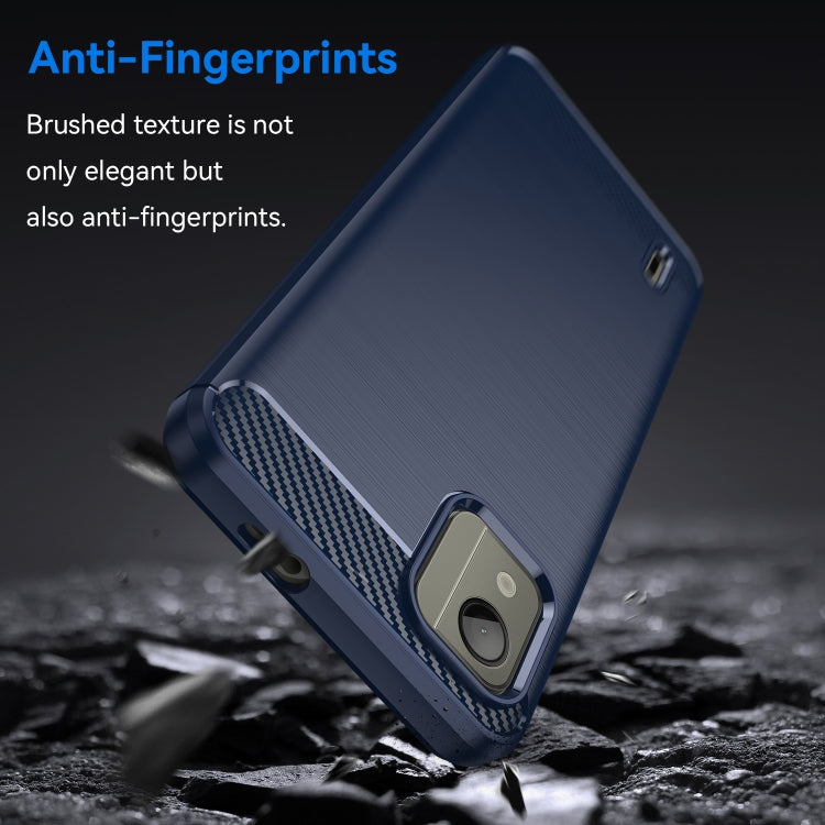 For Nokia C110 Brushed Texture Carbon Fiber TPU Phone Case(Blue) - Nokia Cases by buy2fix | Online Shopping UK | buy2fix