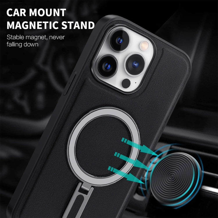 For iPhone 14 Pro MagSafe Magnetic Holder Phone Case(Black) - iPhone 14 Pro Cases by buy2fix | Online Shopping UK | buy2fix