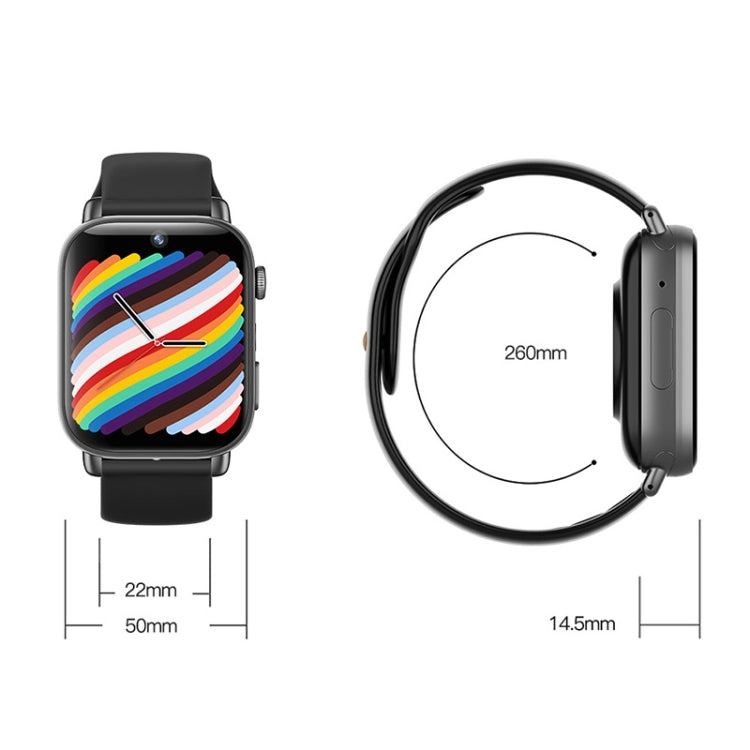 UNIWA X1S 1.9 inch IP67 Waterproof 4G Android 8.1 Dual Cameras Smart Watch Support Temperature Measurement, Specification:2G+16G(Black) - Android Watch by UNIWA | Online Shopping UK | buy2fix