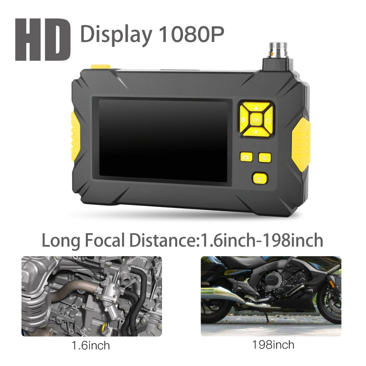 P30 3.9mm 1080P IP68 Waterproof 4.3 inch Screen Dual Camera Digital Endoscope, Length:2m Hard Cable(Black) -  by buy2fix | Online Shopping UK | buy2fix