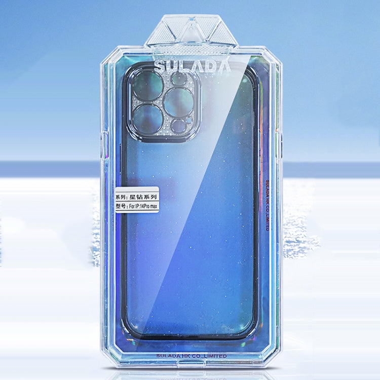 For iPhone 11 SULADA Electroplated Transparent Glittery TPU Phone Case(Blue) - iPhone 11 Cases by SULADA | Online Shopping UK | buy2fix